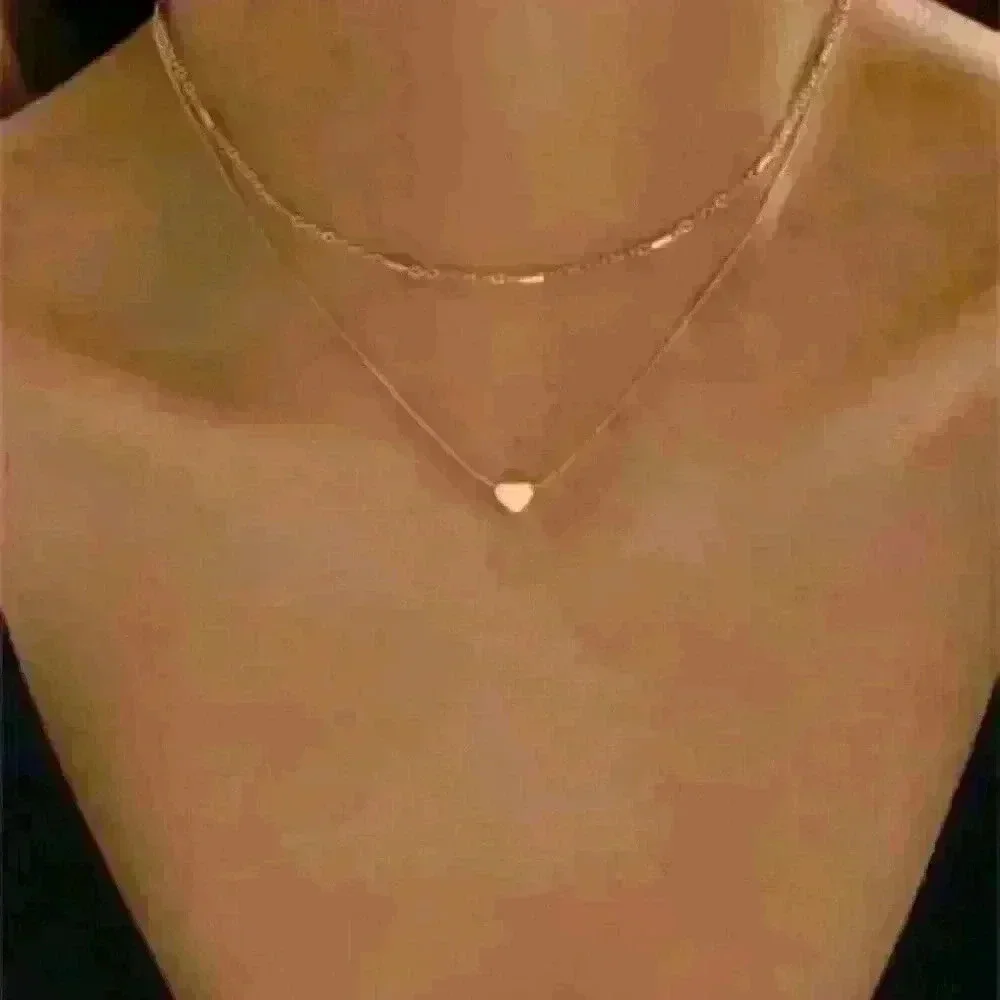 New Layered Gold Heart Necklace